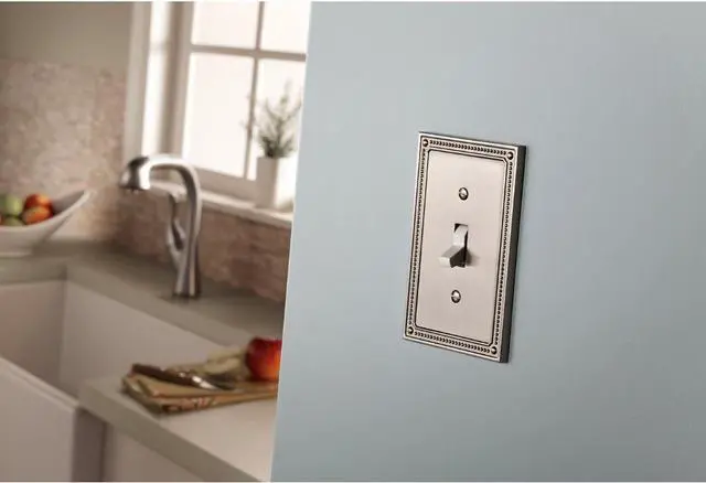 Alt view image 2 of 7 - Franklin Brass W35059V-SN-C Classic Beaded Single Duplex Wall Plate/Switch Plate/Cover (3 Pack), Satin Nickel
