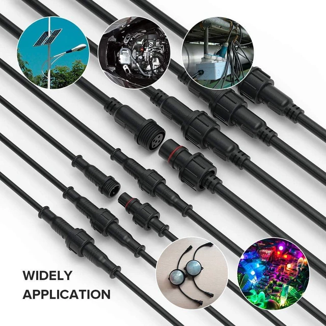 Alt view image 3 of 7 - 5PCS 9.84ft 3meter 3 Pin 0.75mm²/18AWG IP65 Extension Cable Wire with Male and Female Connectors at Both Ends for WS2811 WS2812B SK6812 FCOB CCT etc LED Strip 22mm nut Big Size