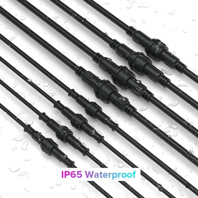 Alt view image 4 of 7 - 5PCS 9.84ft 3meter 3 Pin 0.75mm²/18AWG IP65 Extension Cable Wire with Male and Female Connectors at Both Ends for WS2811 WS2812B SK6812 FCOB CCT etc LED Strip 22mm nut Big Size