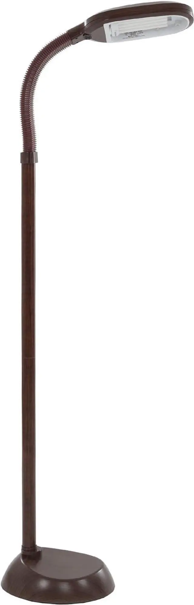 Main image of Lavish Home 72-1438 Full Spectrum Natural Sunlight Floor Lamp with Bendable Neck-Reading, Craft, Studying, and Esthetician Light, 62.5", Brown
