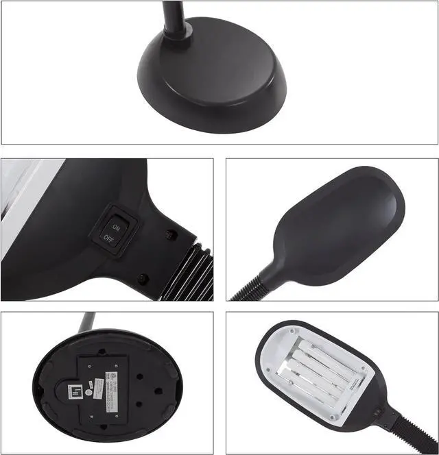 Alt view image 3 of 7 - Lavish Home 72-6890 Natural Sunlight Floor Lamp with Bendable Neck-Reading, Craft, Studying, and Esthetician Light, 73.5-Inch Tall, Black