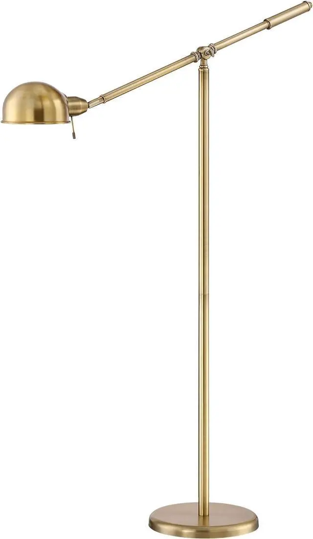 Alt view image 6 of 7 - 360 Lighting Dawson Traditional Task Pharmacy Light Floor Lamp Standing 55" Tall Antique Brass Metal Adjustable Balance Boom Arm Gold Shade Decor for Living Room Reading House Bedroom Home