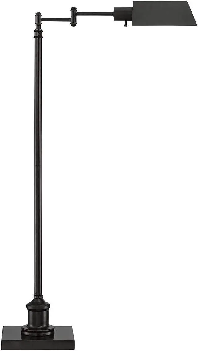 Alt view image 2 of 7 - Regency Hill Jenson Traditional Adjustable Pharmacy Floor Lamp Standing Base Swing Arm 54" Tall Dark Bronze Metal Bright Downward Light for Living Room Reading House Bedroom