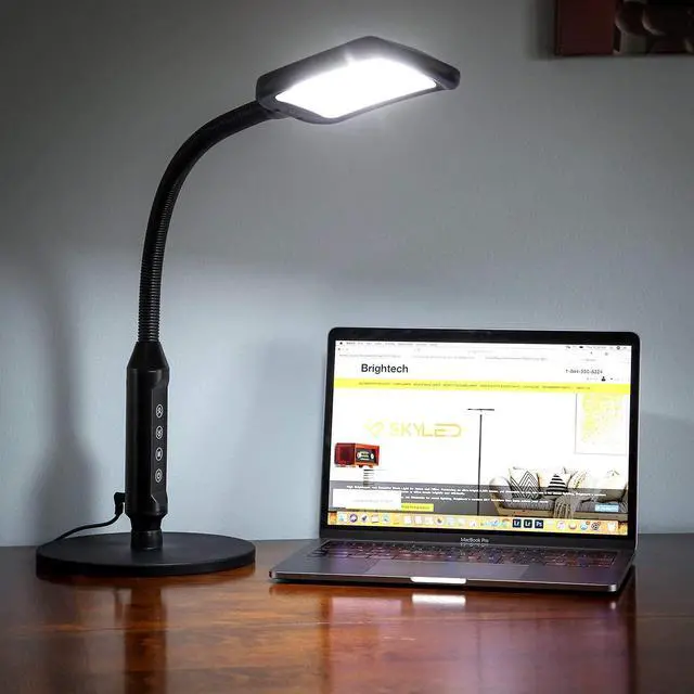 Alt view image 7 of 7 - Brightech Litespan 2-in-1 LED Floor & Desk Lamp, Adjustable Height, Shades, Neck, Esthetician Light for Lashes, Portable Gooseneck Standing Lamp for Living Room, Dorm, Table