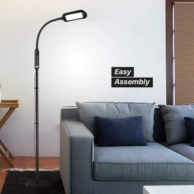 Alt view image 4 of 7 - Brightech Litespan 2-in-1 LED Floor & Desk Lamp, Adjustable Height, Shades, Neck, Esthetician Light for Lashes, Portable Gooseneck Standing Lamp for Living Room, Dorm, Table