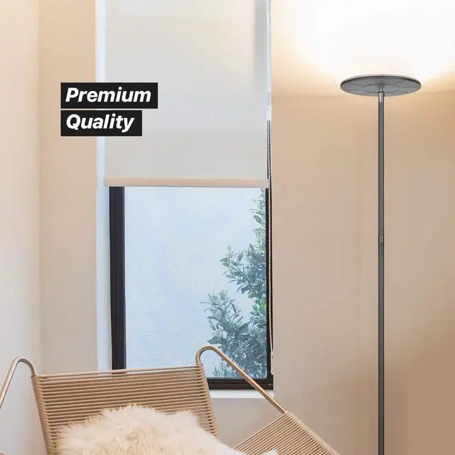 Alt view image 7 of 7 - Brightech Sky Flux Dimmable LED Floor Lamp  Super Bright Floor Lamp for Living Room and Offices  Torchiere Standing Lamp with 3 Light Options, Tall Lamp for Bedroom Reading and More - Bronze