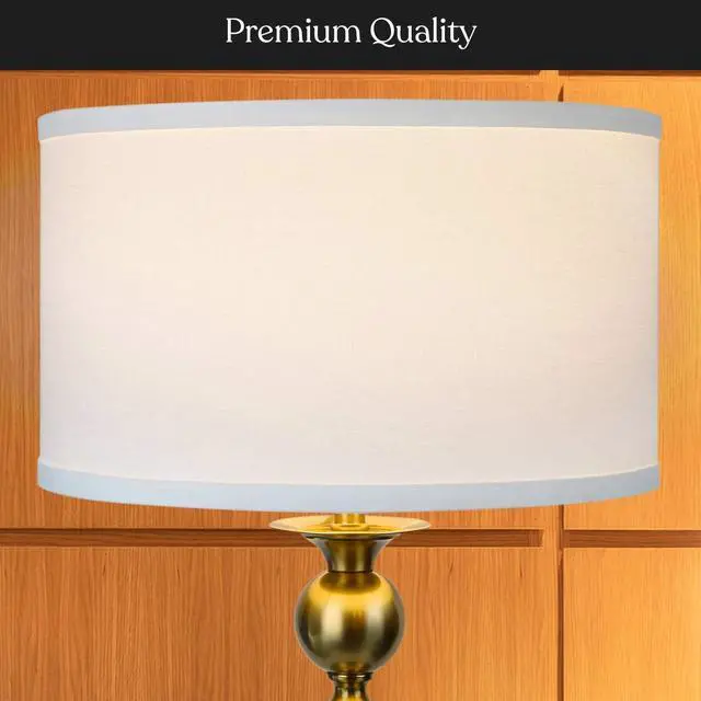 Alt view image 6 of 7 - Brightech Riley LED Floor lamp, Boho Lamp for Living Rooms & Offices, Great Living Room Décor, Mid-Century Standing Lamp for Bedroom Reading, Tall Lamp with Drum Shade - Gold/Brass