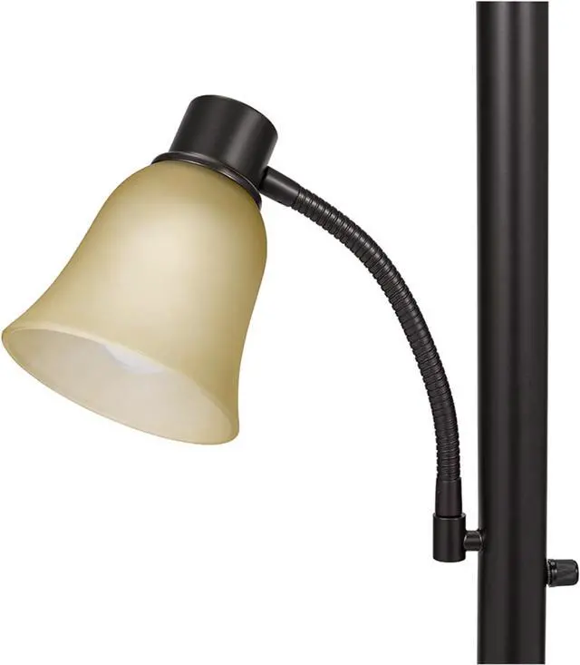 Alt view image 7 of 7 - Catalina Lighting 18223-002 Transitional Uplight Floor Lamp with Reading Light, Standing Lamp, Living Room Light, LED Bulb NOT Included,71", Dark Bronze