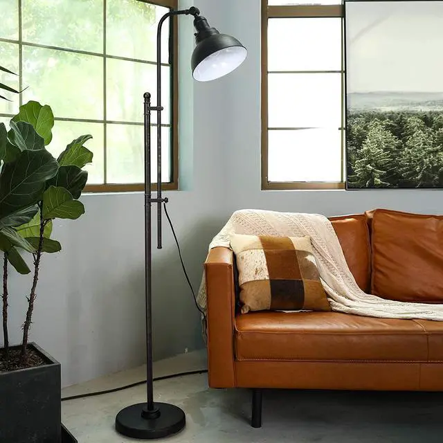 Alt view image 3 of 7 - VONLUCE Floor Lamp, 65'' Tall Industrial Floor Lamp, Adjustable Height & Head Vintage Metal Standing Reading Pole Lamp, Floor Lamps for Living Room, Bedroom, Office, Farmhouse