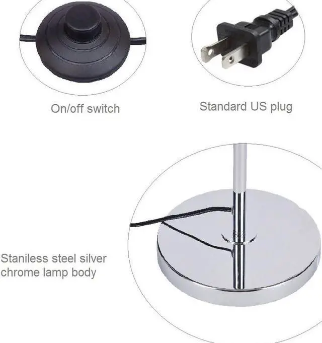 Alt view image 7 of 7 - Silver Crystal Floor Lamp S Shape Chrome Finish