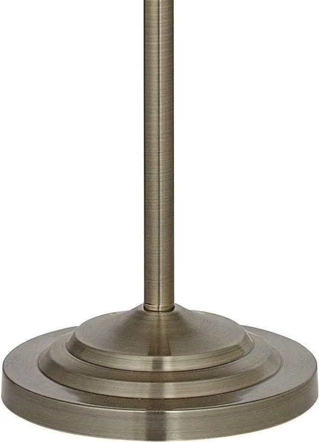 Alt view image 5 of 7 - Regency Hill Montebello Traditional Shabby Chic Floor Lamp Standing Pole 59" Tall Antique Brass Gold Metal Off White Bell Shade Candelabra Decor for Living Room Reading House Bedroom Home