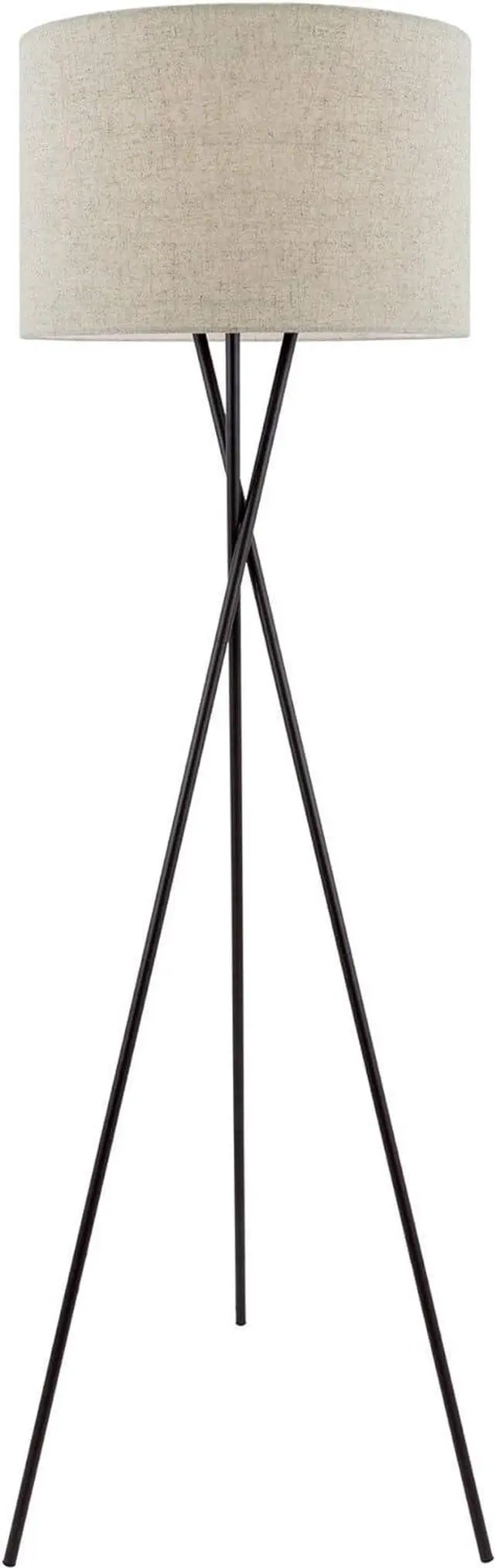 Main image of Kira Home Sadie 60" Modern Tripod LED Floor Lamp + 9W Bulb (Energy Efficient/Eco-Friendly), Honey Beige Drum Shade, Oil Rubbed Bronze Finish