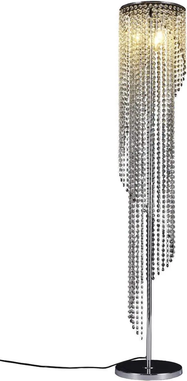 Main image of Silver Crystal Floor Lamp S Shape Chrome Finish