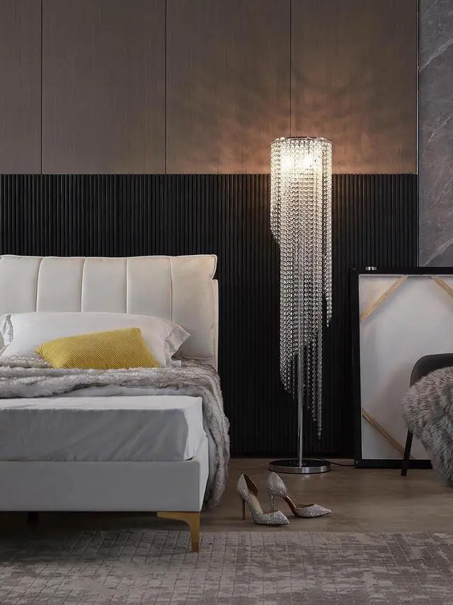 Alt view image 4 of 7 - Silver Crystal Floor Lamp S Shape Chrome Finish