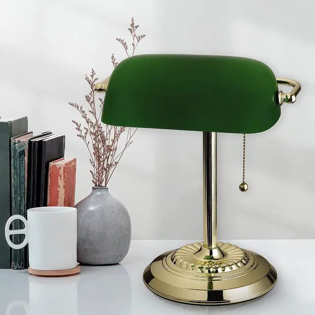 Alt view image 2 of 7 - Catalina Lighting Traditional Desk Lamp, Green, Smart Home Capable for Home Office, Dorm, Apartment, Corded with Adjustable Lighting