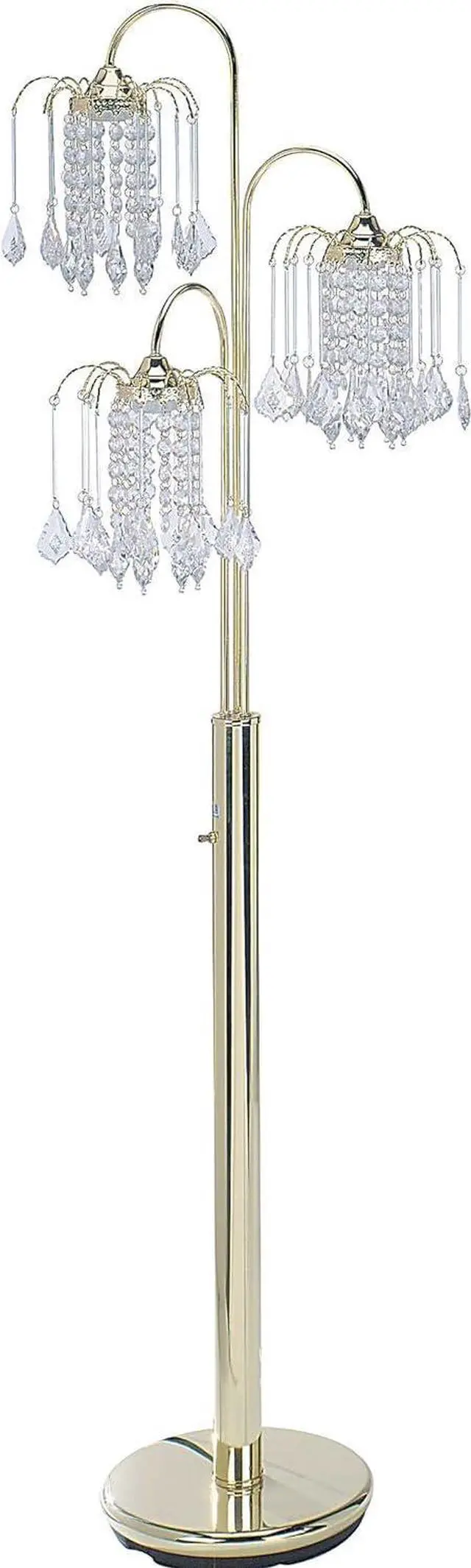 Main image of ORE International 6866G Floor Lamp, Polished Brass, White, 63" x 19" x 19"