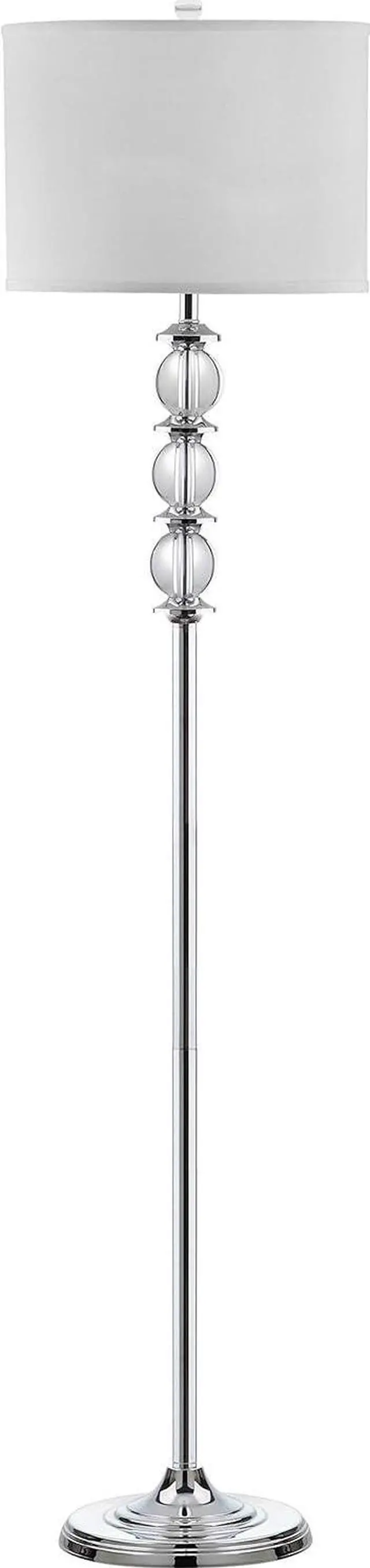 Alt view image 2 of 7 - SAFAVIEH Lighting Collection Riga Clear Crystal/ Chrome 60-inch Living Room Bedroom Home Office Standing Floor Lamp (LED Bulb Included)