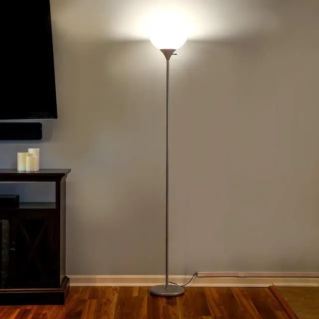 Alt view image 4 of 7 - Brightech Sky Dome Dimmable LED Floor Lamp, Torchiere Floor Lamp for Living Rooms & Offices  Tall Standing Lamp for Reading & Hobbies  Platinum Silver