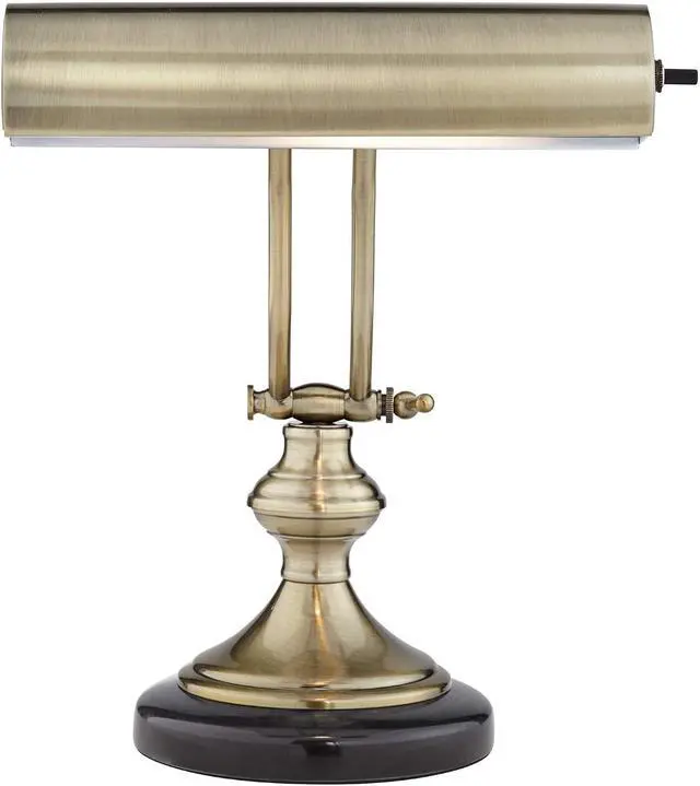 Alt view image 7 of 7 - Regency Hill Traditional Piano Banker Desk Lamp 12" High Antique Brass Gold Metal Shade Adjustable Arm Decor for Living Room Bedroom House Bedside Nightstand Home Office Reading Family