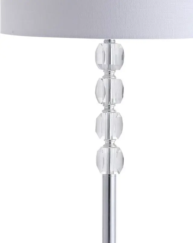 Alt view image 6 of 7 - JONATHAN Y JYL2028A Aubrey 59.5" Crystal/Metal LED Floor Lamp Contemporary,Glam,Transitional for Bedrooms, Living Room, Office, Reading, Clear/Chrome