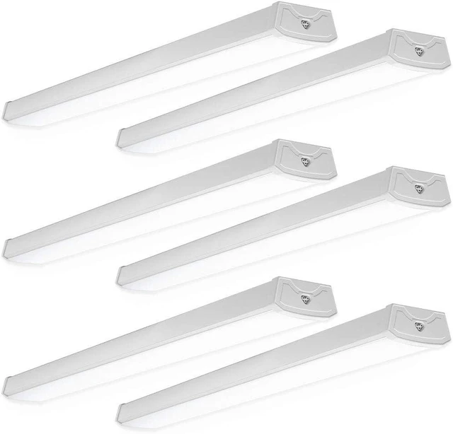 Main image of Sunco 6 Pack LED Shop Lights 4ft, Wraparound Fixtures, 40W=300W, Linkable