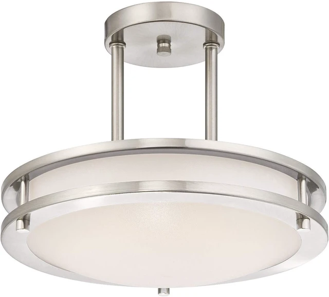 Main image of Light Blue USA LB72131 LED Semi Flush Mount Ceiling Fixture, Antique Brushed Nickel Finish, 4000K Cool White, 1200 Lumens, Dimmable