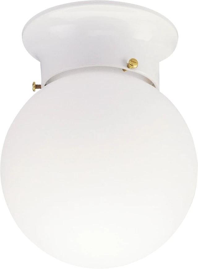 Main image of Westinghouse 6660700 Interior Ceiling Fixture 60 Watts, White Finish with Glass Globe