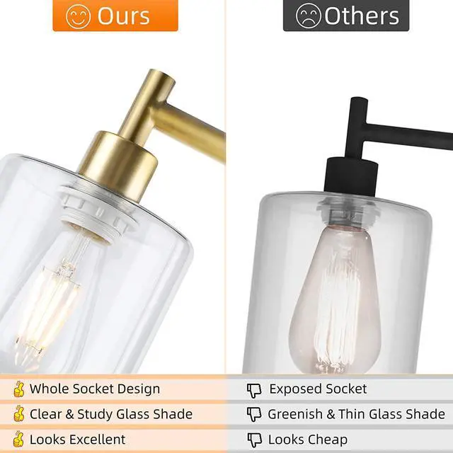 Alt view image 2 of 7 - Industrial Floor Lamp with Hanging Glass Shade Brass Gold Farmhouse Indoor Pole Light with Edison E26 Base Vintage Rustic Standing Tall Lighting for Living Room Bedroom Office(ST64 Bulb Included)