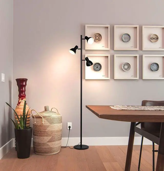 Alt view image 6 of 7 - Brightech Ethan Floor Lamp, Dimmable Standing Lamp for Bedroom Reading, Great Living Room Décor, Modern LED Lamp for Living Rooms, Tall Tree Lamp for Offices - Black