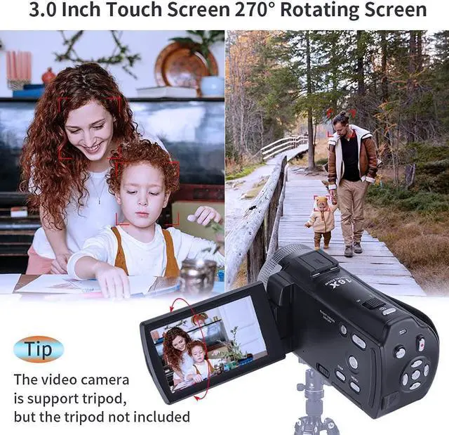 Alt view image 4 of 7 - HDV-V12 HD 1080P Video Camera Recorder Infrared Night Vision Camera Camcorders with 16G SD Card and 2 Batteries