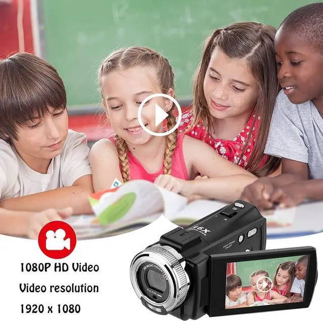 Alt view image 5 of 7 - HDV-V12 HD 1080P Video Camera Recorder Infrared Night Vision Camera Camcorders with 16G SD Card and 2 Batteries