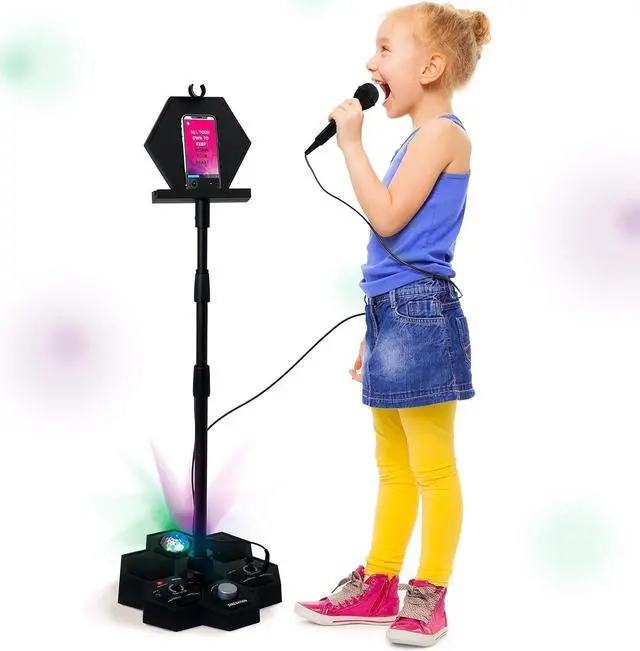 Alt view image 6 of 7 - All-In-One Karaoke System & Party Machine - Performer Speaker w/Bluetooth Microphone Sing Stand - No CDs! - Kids or Adults. YouTube your Favorite Karaoke Videos & Songs