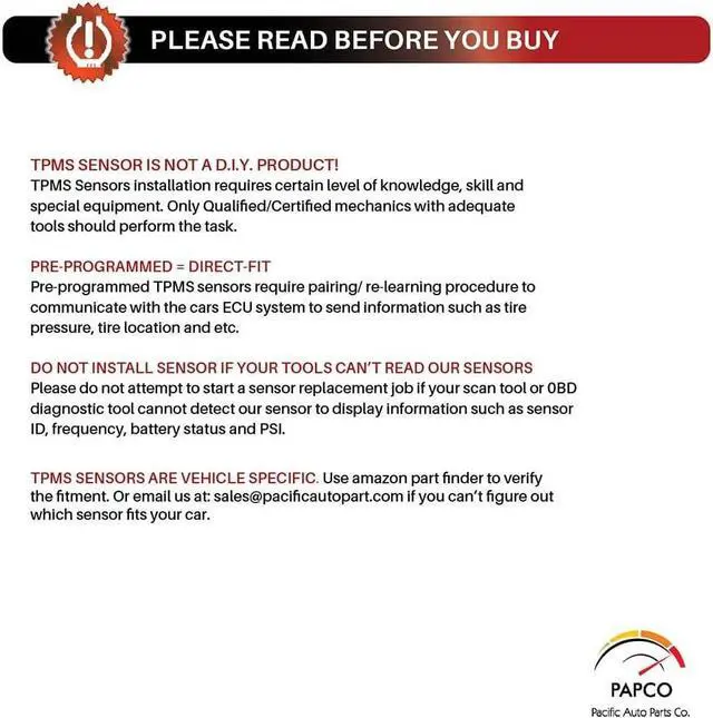 Alt view image 5 of 7 - IM1001 TPMS Sensor 315MHz  Rubber Stem Tire Pressure Sensors - Pre-Programmed Tire Sensor for Cars - Ready to Install Tpms Sensors Compatible for Chrysler, Dodge, Chevrolet, & More - Pack of 4