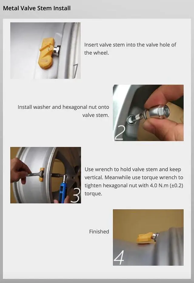 Alt view image 6 of 7 - IM1001 TPMS Sensor 315MHz  Rubber Stem Tire Pressure Sensors - Pre-Programmed Tire Sensor for Cars - Ready to Install Tpms Sensors Compatible for Chrysler, Dodge, Chevrolet, & More - Pack of 4