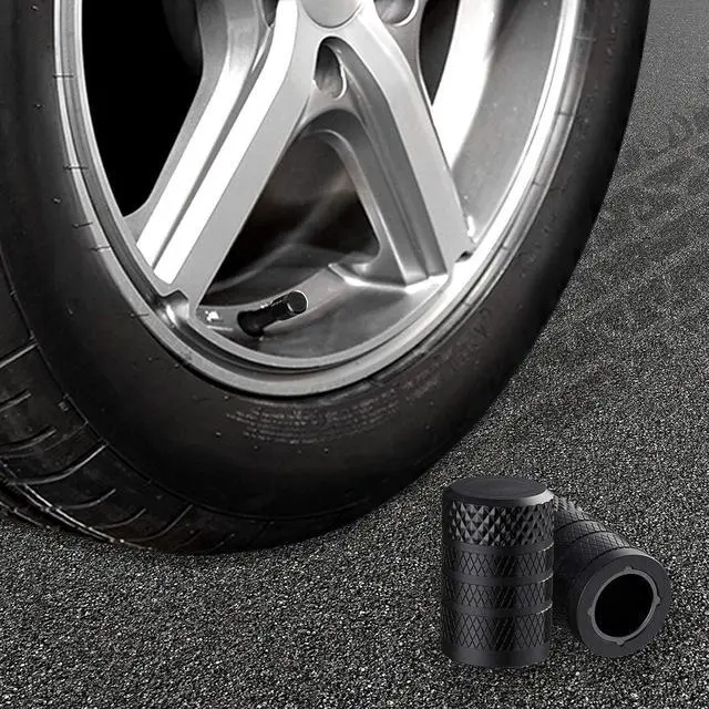 Alt view image 6 of 6 - CKAuto Tire Valve Stem Caps, Aluminum Black, 4 pcs/Pack | Corrosion Resistant, Universal Stem Covers for Cars Trucks Motorcycles SUVs and Bikes