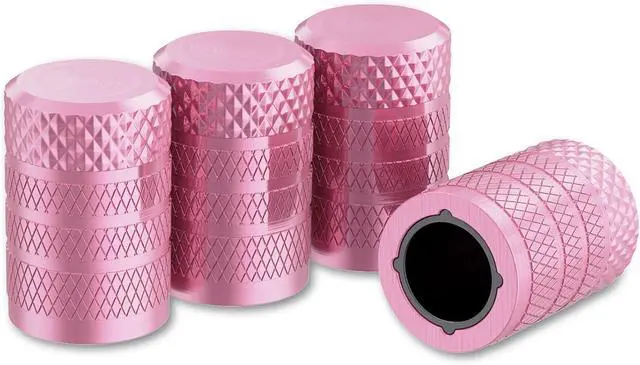 Main image of CKAuto Tire Valve Stem Caps, Aluminum Pink, 4 pcs/Pack | Corrosion Resistant, Universal Stem Covers for Cars Trucks Motorcycles SUVs and Bikes