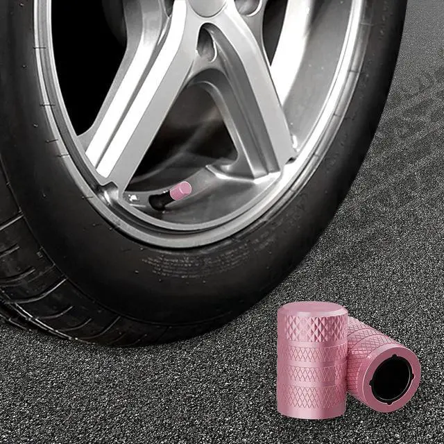 Alt view image 6 of 6 - CKAuto Tire Valve Stem Caps, Aluminum Pink, 4 pcs/Pack | Corrosion Resistant, Universal Stem Covers for Cars Trucks Motorcycles SUVs and Bikes