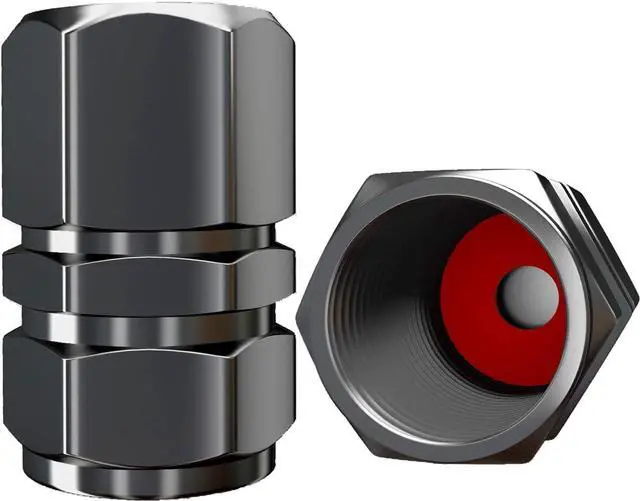 Alt view image 5 of 6 - Tire Valve Caps (12 Pack) Heavy-Duty Stem Covers | Dust Proof, with O Rubber Seal | Hexagon Design | Outdoor, All-Weather, Leak-Proof Air Protection | Light-Weight Universal Aluminum Alloy (Gun Gray)