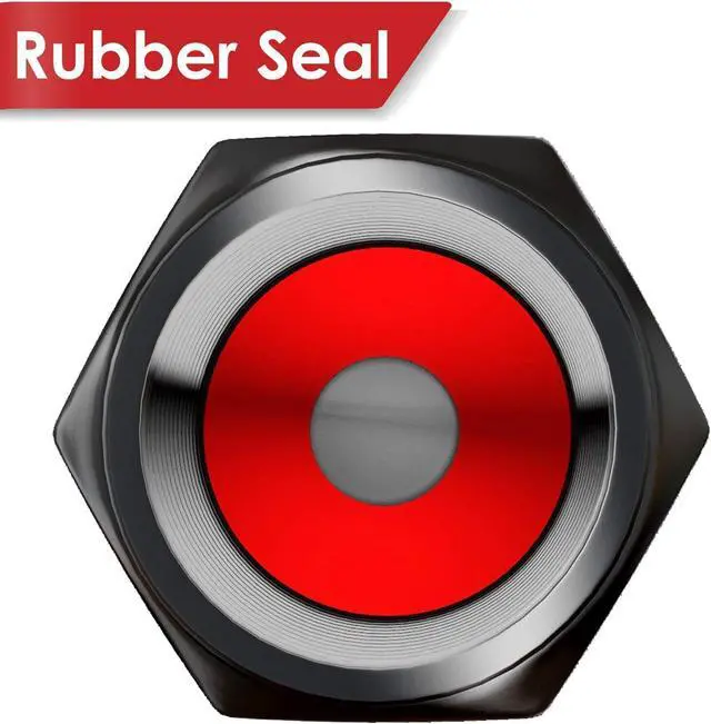 Alt view image 2 of 6 - Tire Valve Caps (12 Pack) Heavy-Duty Stem Covers | Dust Proof, with O Rubber Seal | Hexagon Design | Outdoor, All-Weather, Leak-Proof Air Protection | Light-Weight Universal Aluminum Alloy (Gun Gray)