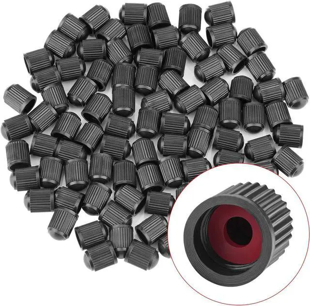 Main image of 150 Pack Valve Stem Caps, Plastic Tire Valve Caps with Rubber Ring | Universal Plastic Valve Stem Caps With Rubber Rings For Cars, Trucks, Motorcycles And Bicycles. Bulk Pack Easy Replacement.