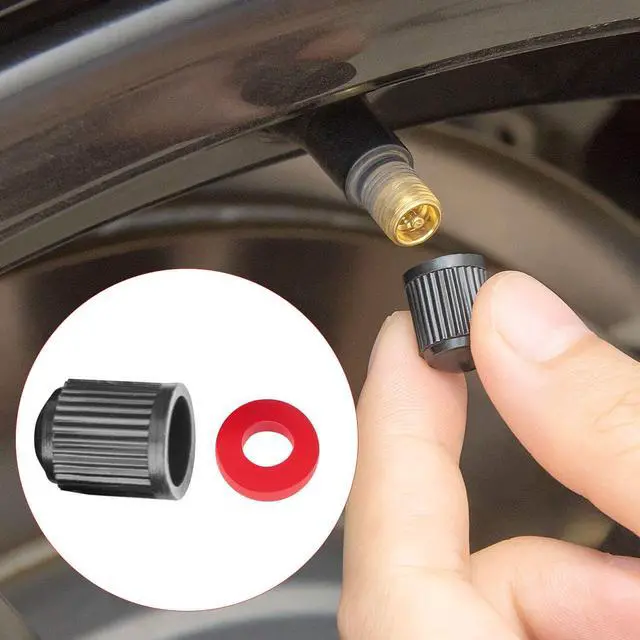 Alt view image 4 of 7 - 150 Pack Valve Stem Caps, Plastic Tire Valve Caps with Rubber Ring | Universal Plastic Valve Stem Caps With Rubber Rings For Cars, Trucks, Motorcycles And Bicycles. Bulk Pack Easy Replacement.