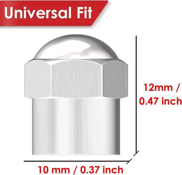 Alt view image 3 of 7 - SAMIKIVA Brass Rubber Seal Tire Valve Stem Caps, Dust Proof Covers Universal fit for Cars, SUVs, Bike and Bicycle, Trucks, Motorcycles Flat Top (Chrome Round Top (8 Pack))