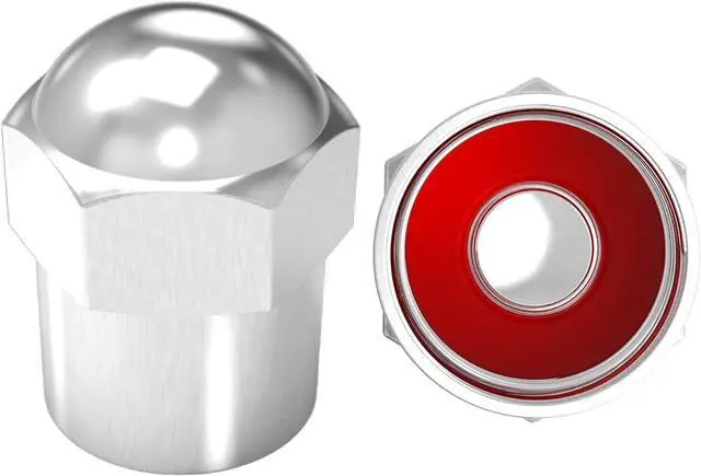 Alt view image 7 of 7 - SAMIKIVA Brass Rubber Seal Tire Valve Stem Caps, Dust Proof Covers Universal fit for Cars, SUVs, Bike and Bicycle, Trucks, Motorcycles Flat Top (Chrome Round Top (8 Pack))