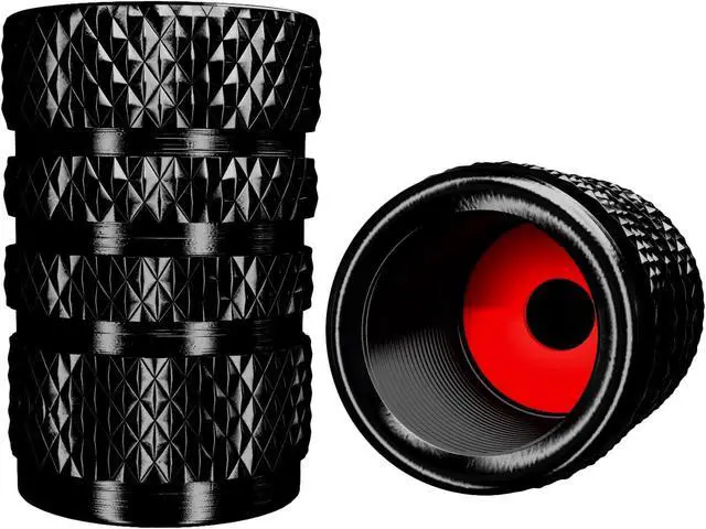 Alt view image 5 of 6 - SAMIKIVA (12 Pack) Aluminum Tire Valve Stem Caps, Metal with Rubber Ring, Dust Proof Cover Universal fit for Cars, SUVs, Bike and Bicycle, Trucks, Motorcycles Metal (Black (12 Pack))