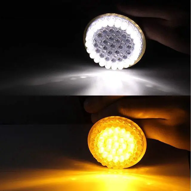 Alt view image 4 of 7 - 2" LED Turn Signals w/Running Light Bullet Style Front 1157 LED Turn Signal Kit for Harley