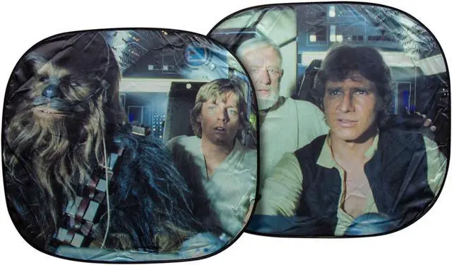 Alt view image 4 of 5 - Plasticolor 003747R01 Star Wars Millennium Falcon 2-Piece Magic Car Truck SUV Spring Side Window Sunshade (Pack of 1)