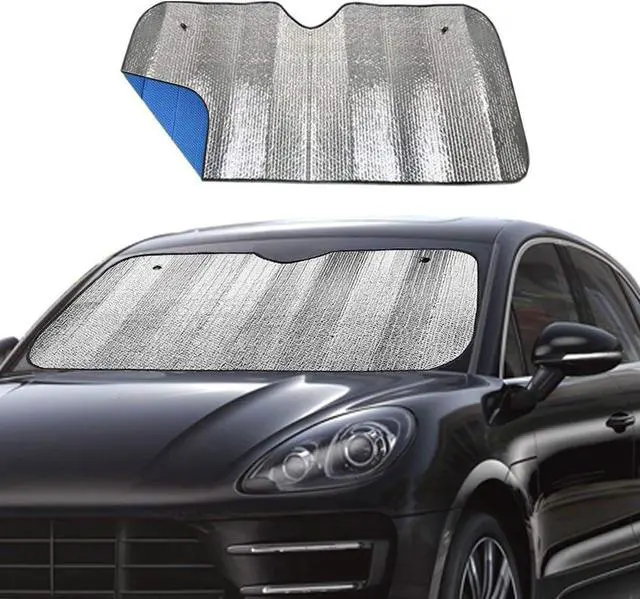 Main image of Windshield Sunshade Car Foldable UV Ray Reflector Auto Front Window Sun Shade Visor Shield Shade,Keeps Vehicle Cool - Blue (55" x 27.5")