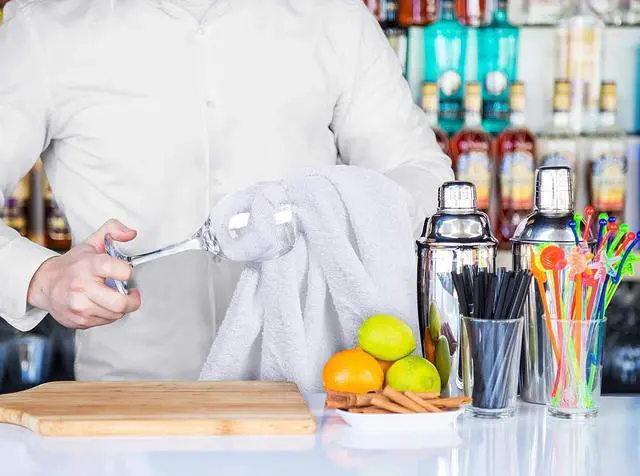 Alt view image 3 of 7 - Kitchen Bar Mops Pack of 12 16 by 19 Inches 100% Cotton Super Absorbent White Towels Multi-Purpose Cleaning Towels for Home and Kitchen Bars