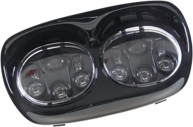 Alt view image 2 of 7 - 5-3/4" Black Motorcycle Projector Dual Head light Compatible with H_arley Motorcycles Compatible with Road Glide 2004~2013