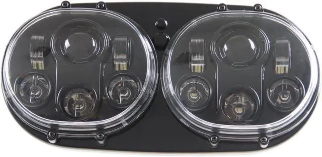 Alt view image 3 of 7 - 5-3/4" Black Motorcycle Projector Dual Head light Compatible with H_arley Motorcycles Compatible with Road Glide 2004~2013